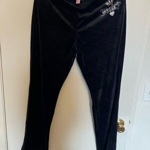 Juicy Couture Black Velour Leggings with Rhinestone Juicy Logo